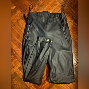 Privy Black Faux Leather Pants